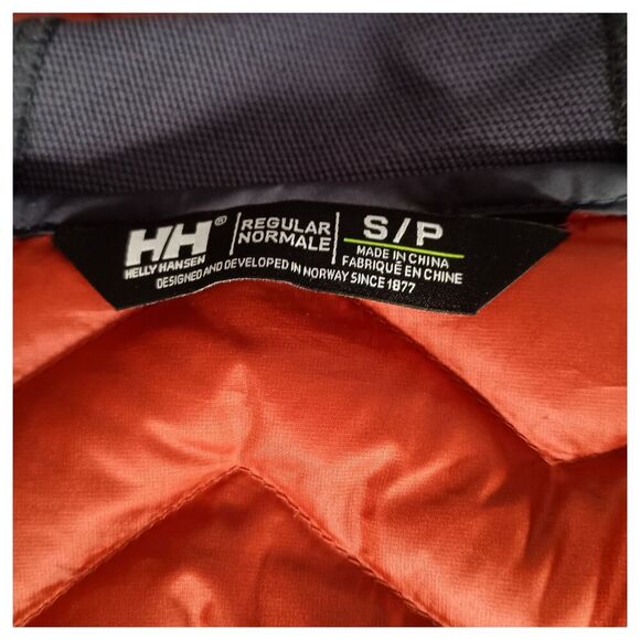 Helly Hansen Jacket S Mens Orange Puffer Polyester Coat Full Zip Down Solid - Picture 4 of 5